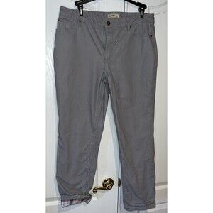 Blue Mountain Women Size 16 Flannel Lined Canvas Gray Outdoor Pants Jeans Pocket